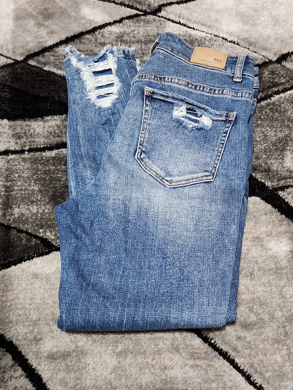 BKE PARKER UNIVERSAL-FIT DISTRESSED HIGH-RISE ANKLE SKINNY DENIM JEAN